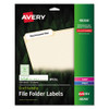 Ecofriendly Permanent File Folder Labels, 0.66 X 3.44, White, 30/sheet, 25 Sheets/pack