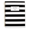 Black And White Striped Hardcover Notebook, 1 Subject, Wide/legal Rule, Black/white Stripes Cover, 9.5 X 7.25, 80 Sheets