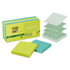 Recycled Pop-up Notes In Oasis Collection Colors, 3" X 3", 90 Sheets/pad, 10 Pads/pack