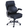 Cosset Mid-back Executive Chair, Supports Up To 275 Lb, 18.5" To 21.5" Seat Height, Black Seat/back, Slate Base