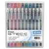 G-tec-c Ultra Gel Pen With Convenience Pouch, Stick, Extra-fine 0.4 Mm, Assorted Ink Colors, Clear Barrel, 10/pack