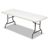 Resin Rectangular Folding Table, Square Edge, 72w X 30d X 29h, Platinum
