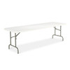 Resin Rectangular Folding Table, Square Edge, 96w X 30d X 29h, Platinum