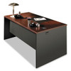 38000 Series Desk Shell, 60" X 30" X 29.5", Mahogany/charcoal