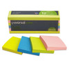 Self-stick Note Pads, 3" X 3", Assorted Neon Colors, 100 Sheets/pad, 12 Pads/pack