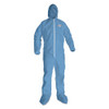 A65 Zipper Front Hood And Boot Flame-resistant Coveralls, Elastic Wrist And Ankles, 3x-large, Blue, 21/carton