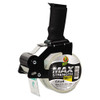 Max Packaging Tape With Pistol Grip Dispenser, 3" Core, 1.88" X 54.6 Yds, Crystal Clear