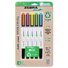 Zebrite Eco Double-ended Highlighter, Assorted Ink Colors, Medium-chisel/fine-bullet Tips, Assorted Barrel Colors, 5/set