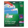 Extra-large Trueblock File Folder Labels With Sure Feed Technology, 0.94 X 3.44, White, 18/sheet, 25 Sheets/pack - AVE5026
