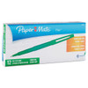 Point Guard Flair Felt Tip Porous Point Pen, Stick, Medium 0.7 Mm, Green Ink, Green Barrel, Dozen