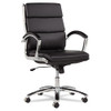Alera Neratoli Mid-back Slim Profile Chair, Faux Leather, Supports Up To 275 Lb, Black Seat/back, Chrome Base