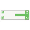 Alphaz Color-coded First Letter Combo Alpha Labels, M/z, 1.16 X 3.63, Light Green/white, 5/sheet, 20 Sheets/pack