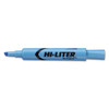 Hi-liter Desk-style Highlighters, Light Blue Ink, Chisel Tip, Light Blue/black Barrel, Dozen