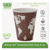 World Art Renewable And Compostable Insulated Hot Cups, Pla, 8 Oz, 40/pack, 20 Packs/carton