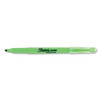 Pocket Style Highlighters, Fluorescent Green Ink, Chisel Tip, Green Barrel, Dozen