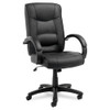 Alera Strada Series High-back Swivel/tilt Top-grain Leather Chair, Supports Up To 275 Lb, 17.91" To 21.85" Seat Height, Black
