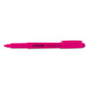 Pocket Highlighters, Fluorescent Pink Ink, Chisel Tip, Pink Barrel, Dozen