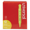Desk Highlighters, Fluorescent Yellow Ink, Chisel Tip, Yellow Barrel, Dozen