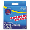 Handwrite-only Permanent Self-adhesive Round Color-coding Labels In Dispensers, 0.25" Dia, Red, 450/roll, (5790)
