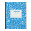 Grade School Ruled Composition Book, Manuscript Format, Blue Cover, 9.75 X 7.75, 50 Sheets