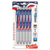 Energel Rtx Gel Pen, Retractable, Medium 0.7 Mm, Black Ink, Red/white/blue Barrel, 5/pack