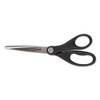 Stainless Steel Office Scissors, Pointed Tip, 7" Long, 3" Cut Length, Black Straight Handle