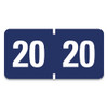 Yearly End Tab File Folder Labels, 20, 0.75 X 1.5, Dark Blue, 500/roll