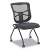 Alera Elusion Mesh Nesting Chairs, Supports Up To 275 Lb, 18.1" Seat Height, Black Seat, Black Back, Black Base, 2/carton