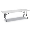 Rectangular Plastic Folding Table, 96w X 30d X 29.25h, Gray