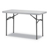 Rectangular Plastic Folding Table, 48w X 24d X 29.25h, Gray