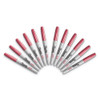 Metallic Fine Point Permanent Markers, Fine Bullet Tip, Red, Dozen