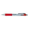 Comfort Grip Gel Pen, Retractable, Medium 0.7 Mm, Red Ink, Silver Barrel, Dozen