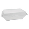 Foam Hinged Lid Container, Single Tab Lock #205 Utility, 9.19 X 6.5 X 2.75, White, 150/carton