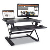 High Rise Height Adjustable Standing Desk With Keyboard Tray, 31" X 31.25" X 5.25" To 20", Gray/black