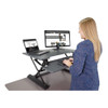 High Rise Height Adjustable Standing Desk With Keyboard Tray, 36" X 31.25" X 5.25" To 20", Gray/black