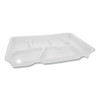 Foam School Trays, 6-compartment, 8.5 X 11.5 X 1.25, White, 500/carton