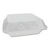 Smartlock Vented Foam Hinged Lid Container, 3-compartment, 9 X 9.25 X 3.25, White, 150/carton