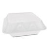 Smartlock Foam Hinged Lid Container, Medium, 3-compartment, 8 X 8.5 X 3, White, 150/carton