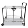 Stowaway Folding Carts, Metal, 2 Shelves, 250 Lb Capacity, 35" X 37.25" X 22", Chrome