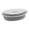 Newspring Versatainer Microwavable Containers, Oval, 32 Oz, 9.1 X 6.7 X 1.9, Black/clear, Plastic, 150/carton