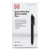 Quick Dry Gel Pen, Retractable, Medium 0.7 Mm, Black Ink, Black Barrel, 24/pack