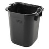 Executive Heavy Duty Pail, 5 Qt, Plastic, Black, 9.3 X 7.5 X 8.5