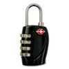 Four-dial Tsa Travel Lock, Metal, Black/silver - BAU62974