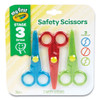 Safety Scissors, Rounded Tip, Straight Handle, Assorted Handle Colors, 3/pack