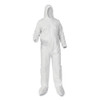 A35 Liquid And Particle Protection Coveralls, Zipper Front, Hood/boots, Elastic Wrists/ankles, 2x-large, White, 25/carton