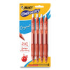 Pen,gel,med Pnt,rd,4/pk