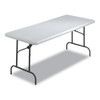 Indestructables Too 600 Series Folding Table, Rectangular Top, 600 Lb Capacity, 72w X 30d X 29h, Platinum
