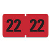 Yearly End Tab File Folder Labels, 22, 0.75 X 1.5, Red, 500 Labels/roll