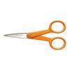 Home And Office Scissors, Pointed Tip, 5" Long, 1.88" Cut Length, Orange Straight Handle - FSK1948101015