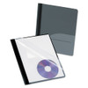 Clear Front Report Cover, Cd Pocket, Three-prong Fastener, 0.5" Capacity, 8.5 X 11, Clear/onyx, 25/box